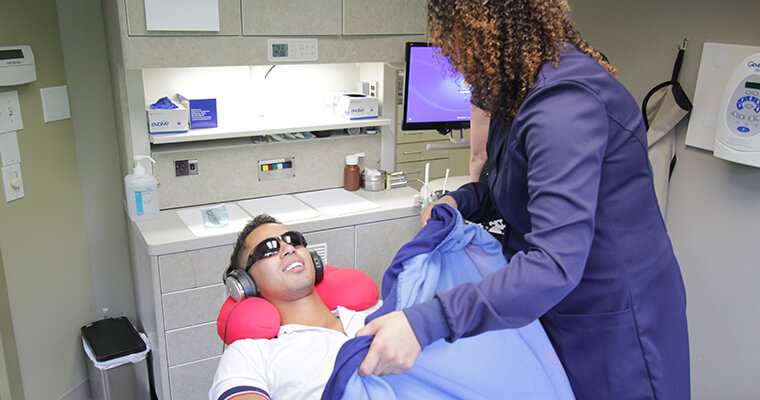 Patient receives convenient care at Night and Day Dental.